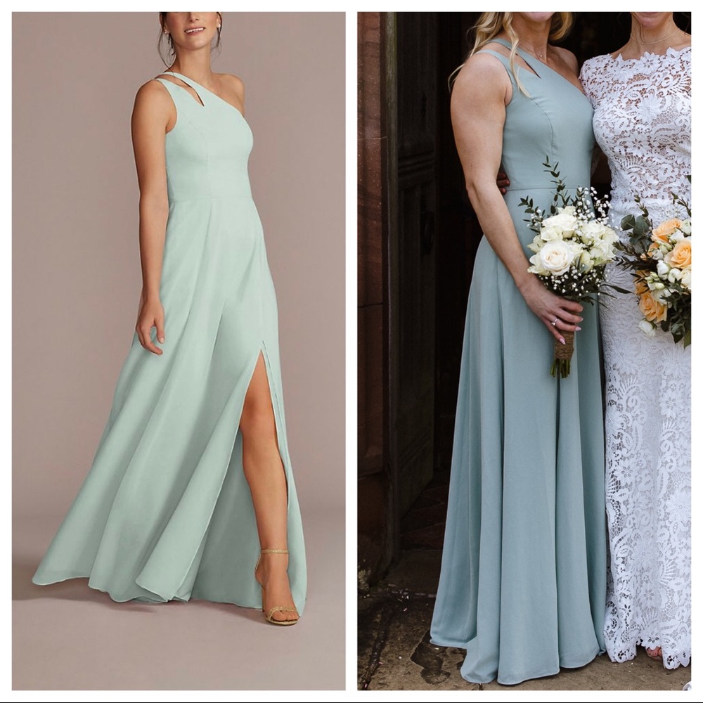 David’s Bridal - Tall Chiffon One-Shoulder Cutout Bridesmaid Dress - #4XLF20458